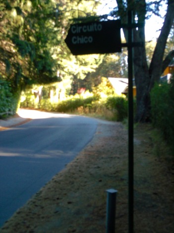 Just before the trail, a Circuito Chico sign.